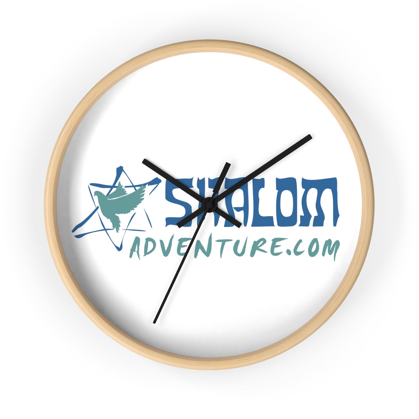 Shalom Adventure Wooden Wall Clock – Stylish & Modern Home Decor