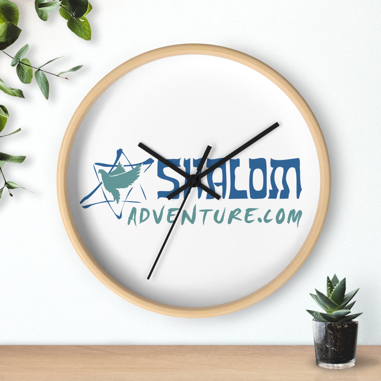 Shalom Adventure Wooden Wall Clock – Stylish & Modern Home Decor