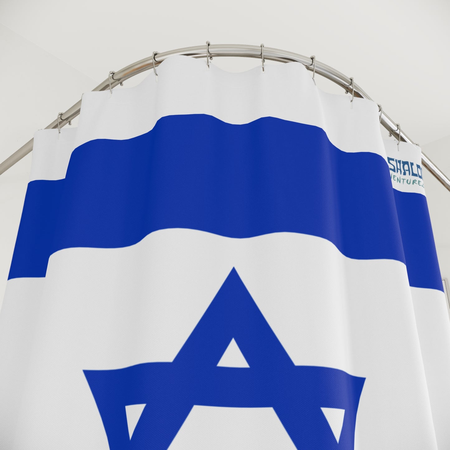 Patriotic Star of David Shower Curtain - Stylish Israeli Flag Design
