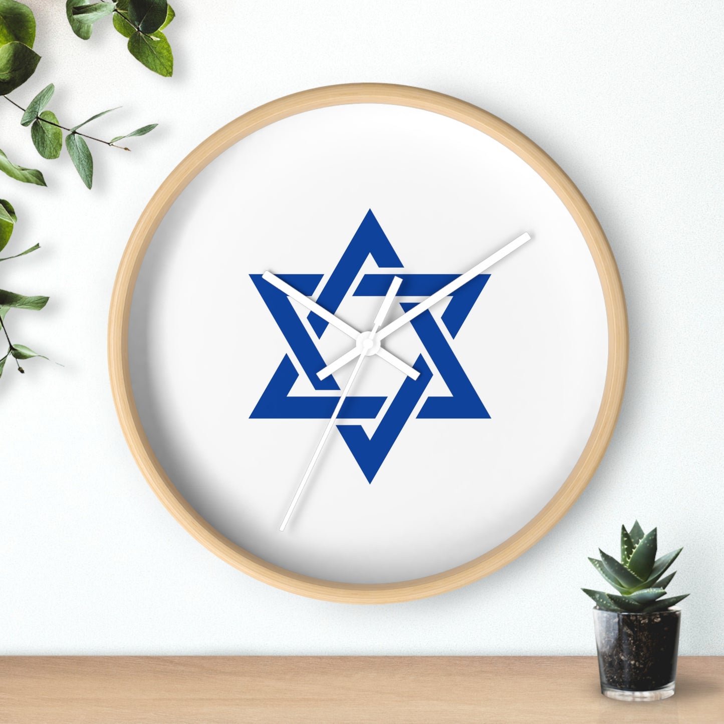 Modern Star of David Wall Clock - Jewish Home Decor, Gift for Hanukkah & Passover