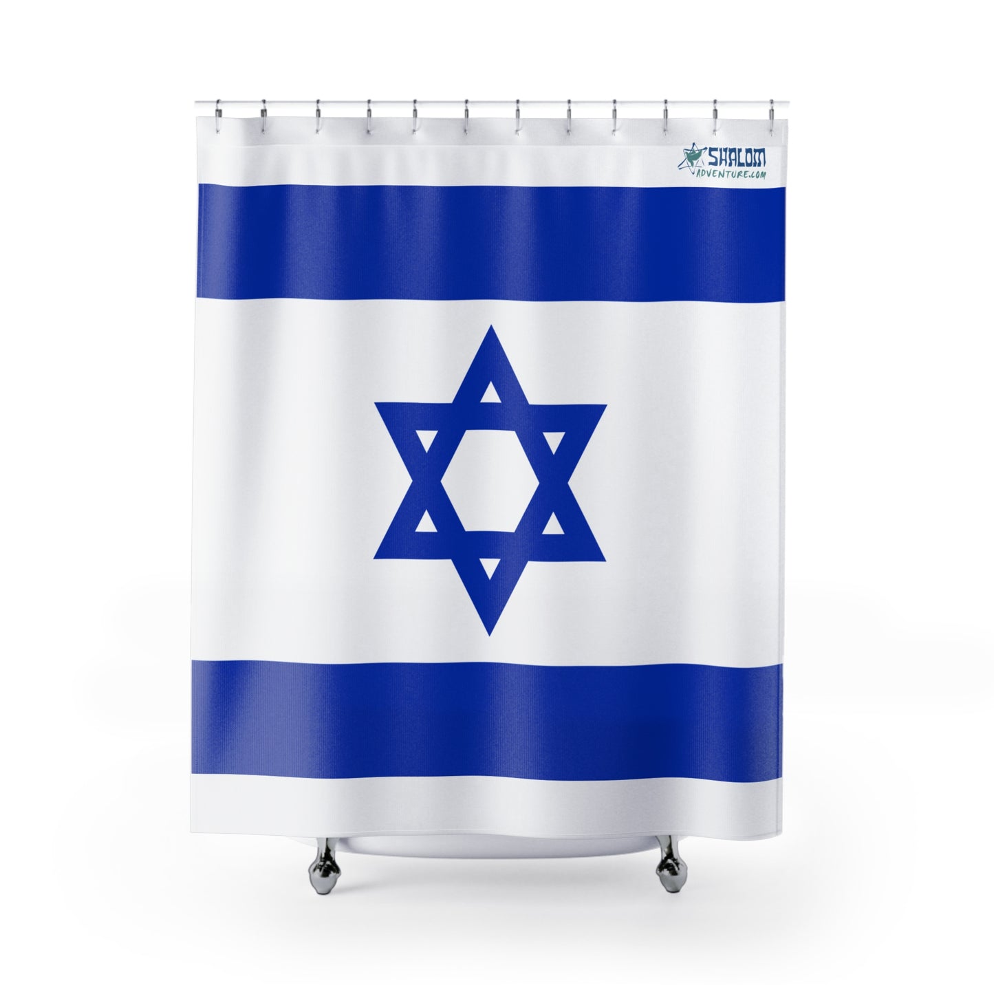 Patriotic Star of David Shower Curtain - Stylish Israeli Flag Design