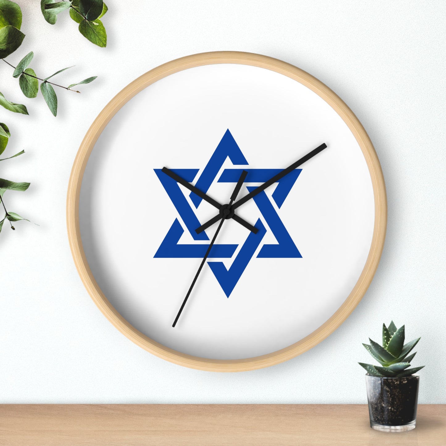 Modern Star of David Wall Clock - Jewish Home Decor, Gift for Hanukkah & Passover